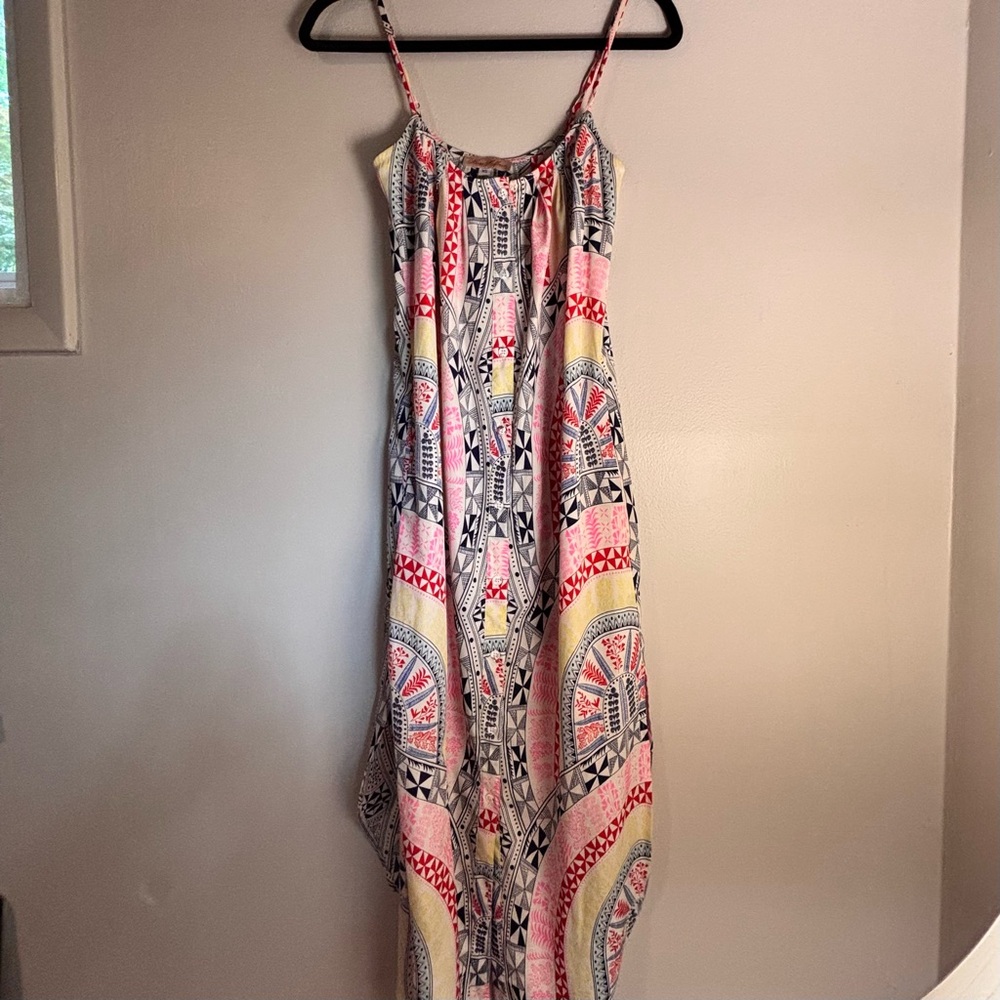 Mara Hoffman Pink & Yellow Geometric Print Maxi Dress